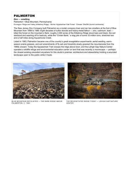 ARCH 273 syllabus, page 8 of 29: Palmerton