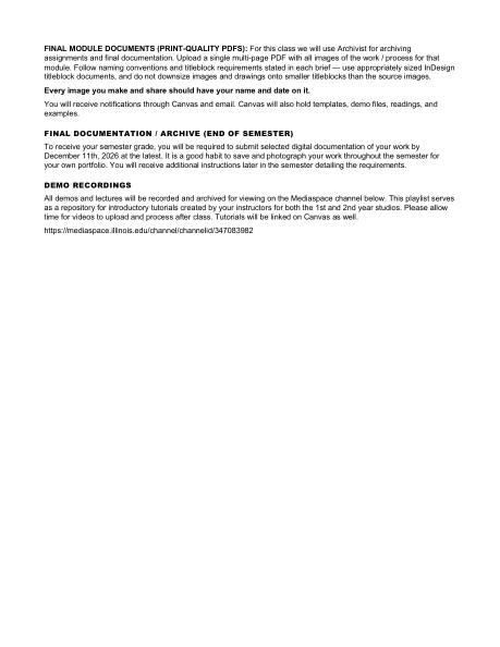 ARCH 273 syllabus, page 18 of 29: Final documents · demos