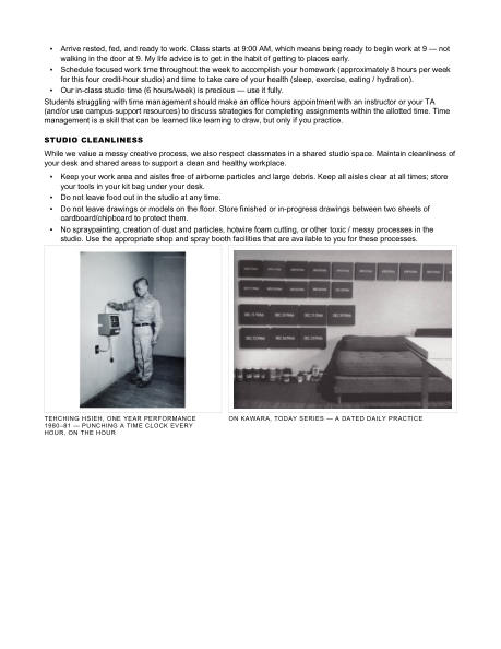 ARCH 273 syllabus, page 22 of 29: Studio culture, continued