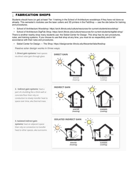 ARCH 273 syllabus, page 23 of 29: Fabrication shops