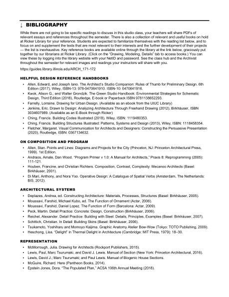ARCH 273 syllabus, page 28 of 29: Bibliography